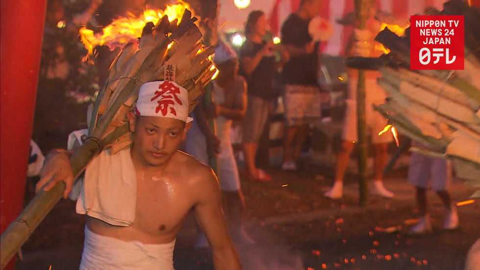 Traditional Shinto fire festival resumed in Fukushima