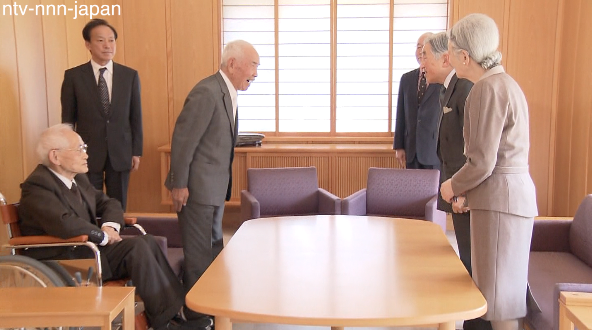 Imperial Couple meets WWII vets who spent two years in cave