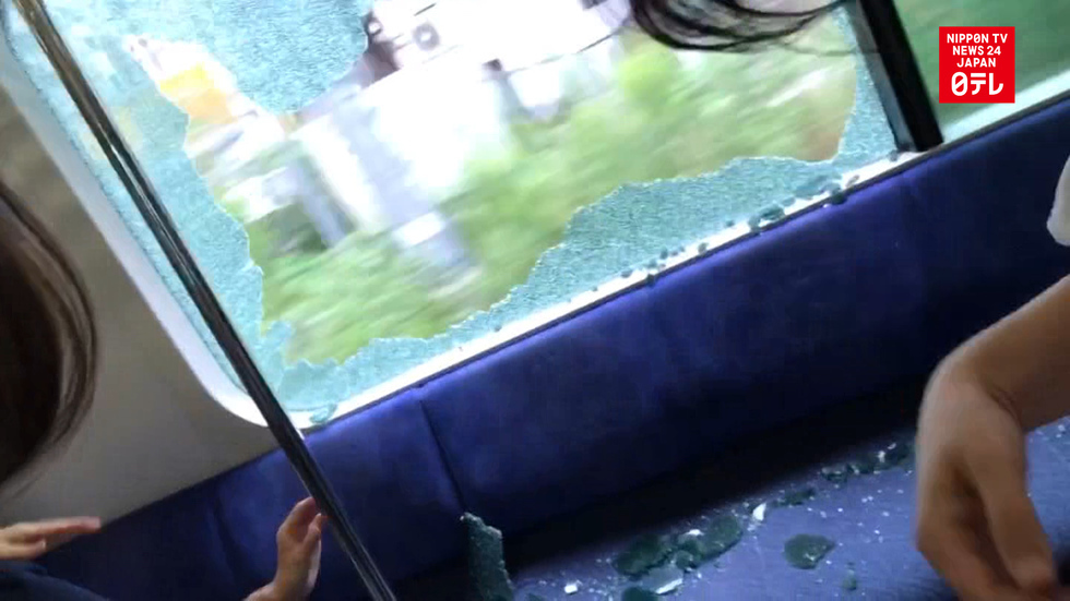 Train window shatters during morning rush hour