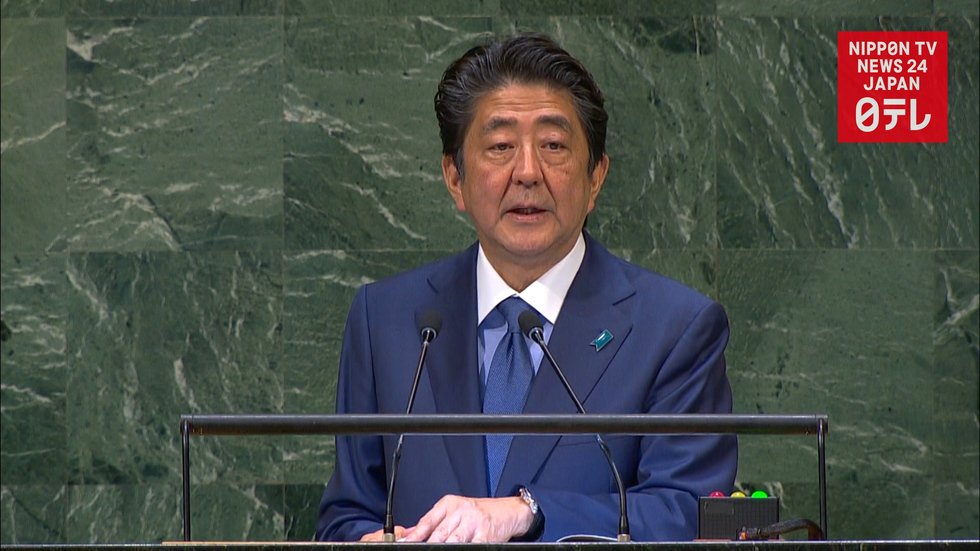 Abe to UN: Japan must lead Asia in free trade