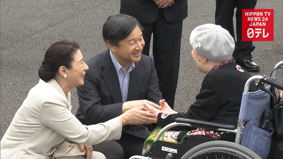 Crown Prince, Princess visit flood victims in Kyushu