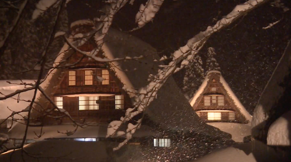 World heritage mountain village lights up in Toyama Prefecture