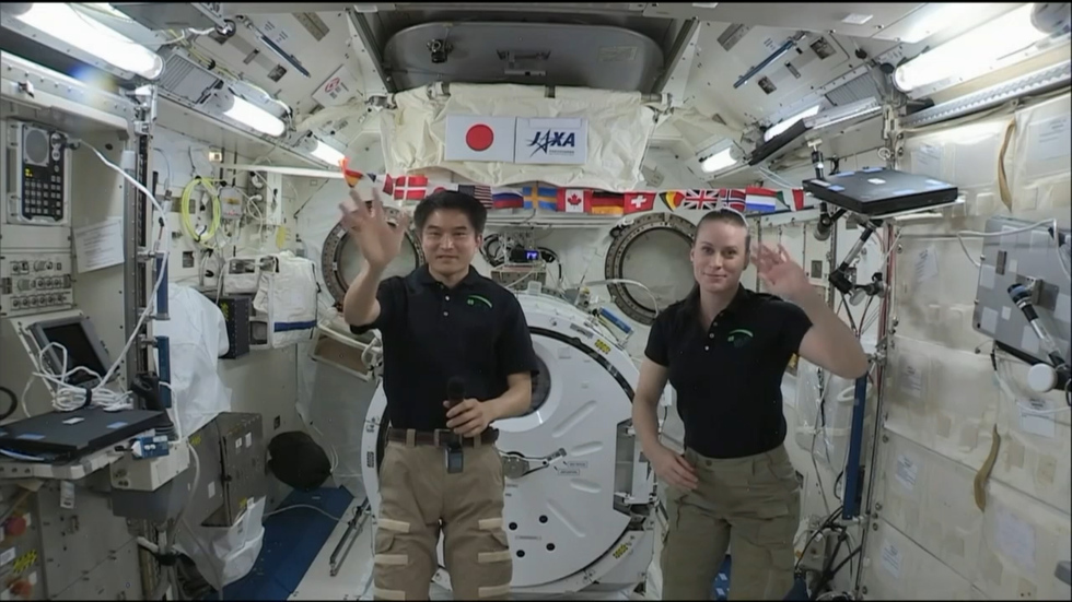 Astronaut Takuya Onishi talks to student from ISS