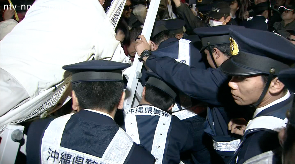 Protestors injured in Okinawa