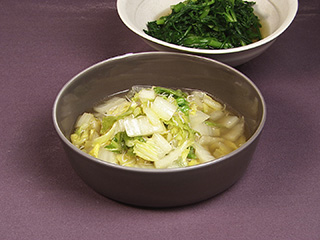 白菜とじゃこのスープびたし 春菊とせりのおひたし キユーピー3分クッキング 日本テレビ