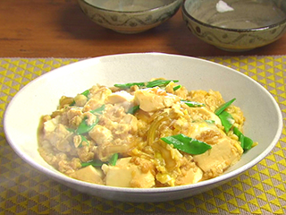 絹ごし豆腐と揚げ玉の卵とじ キユーピー3分クッキング 日本テレビ