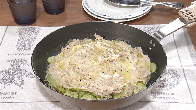 豚肉 レタス ズッキーニのチーズ蒸し キユーピー3分クッキング 日本テレビ