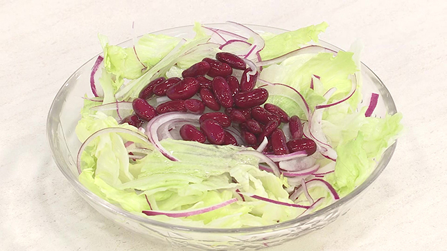 レッドキドニーと紫玉ねぎのサラダ キユーピー3分クッキング 日本テレビ