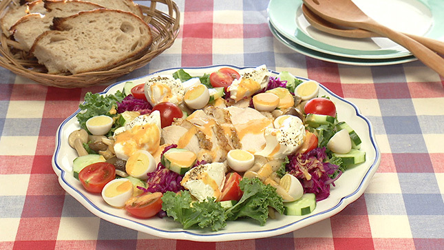 鶏胸肉のパワーサラダ｜キユーピー3分クッキング｜日本テレビ