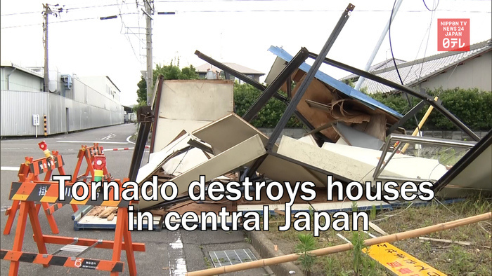 Tornado destroys houses in central Japan