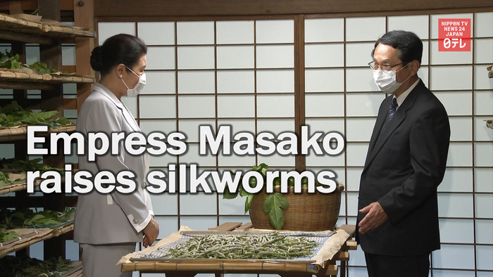 Empress Masako raises silkworms at Imperial Palace 