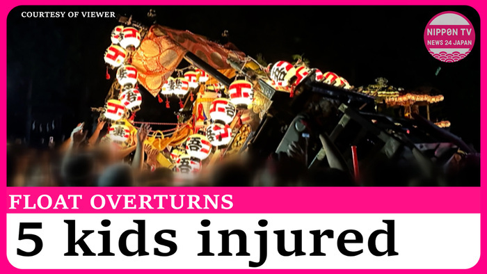 Five children injured after 4-meter festival float overturns 