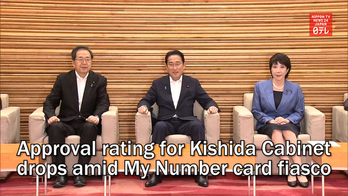 Approval rating for Kishida Cabinet drops amid My Number card fiasco