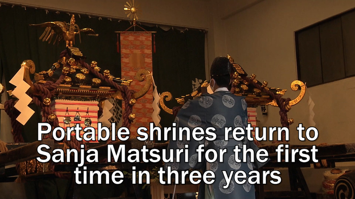 Portable shrines return to Sanja Matsuri for the first time in three years