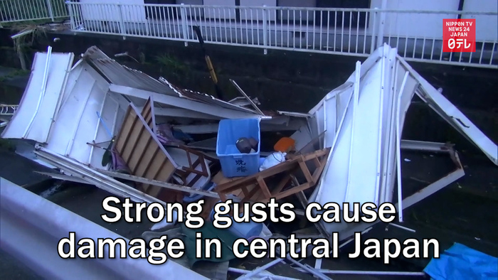 Strong gusts cause damage in central Japan