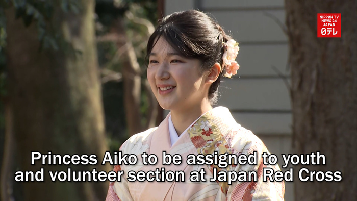 Princess Aiko to be assigned to youth and volunteer section at Japan Red Cross