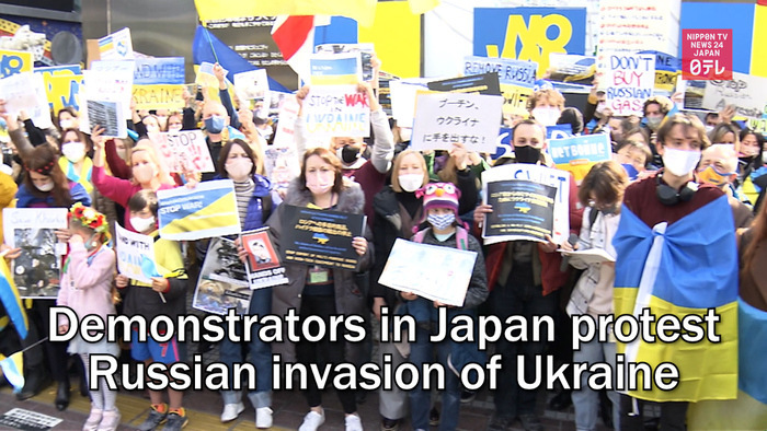 Demonstrators in Japan protest Russian invasion of Ukraine