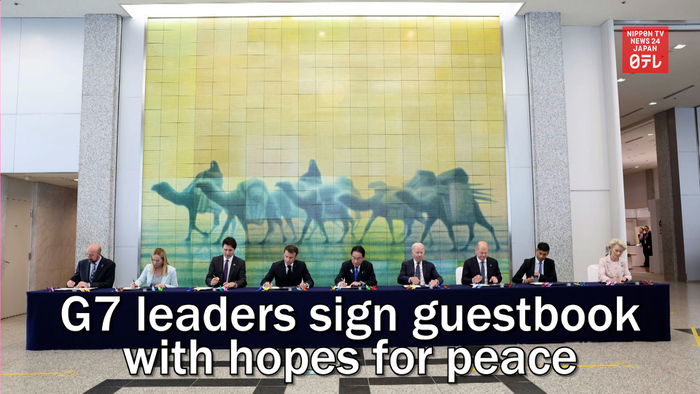 G7 leaders sign Hiroshima museum guestbook with hopes for peace