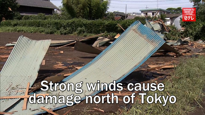 Strong winds cause damage north of Tokyo