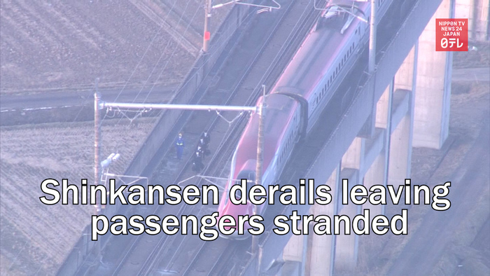 Shinkansen derails leaving passengers stranded for over 4 hours