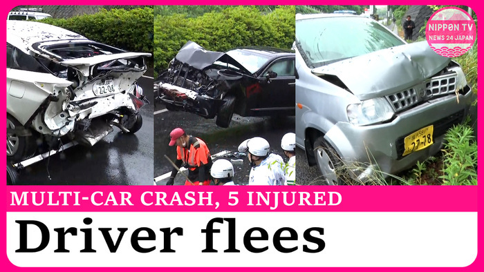 Multi-vehicle crash in Yokohama leaves 5 injured, driver flees scene