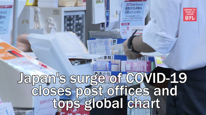 Japan's surge of COVID-19 closes post offices, tops global chart