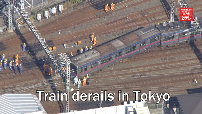 Train derails in Tokyo