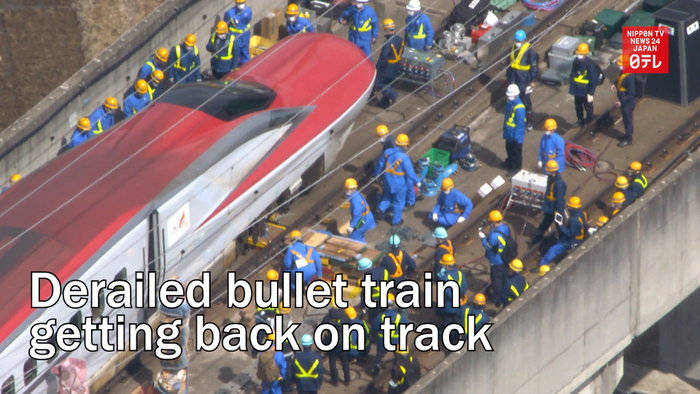 Derailed bullet train getting back on track 