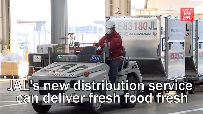 Japan Airlines' one-stop distribution service can deliver fresh food fresh
