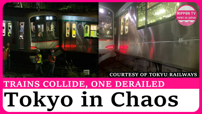 Train collision causes derailment in Kawasaki, southwest of Tokyo