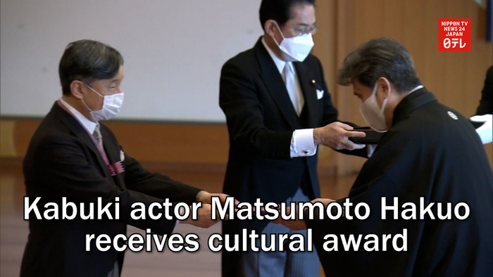 Kabuki actor Matsumoto Hakuo receives cultural award
