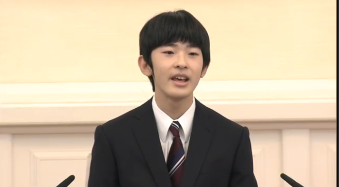 Prince Hisahito speaks to reporters marking adulthood