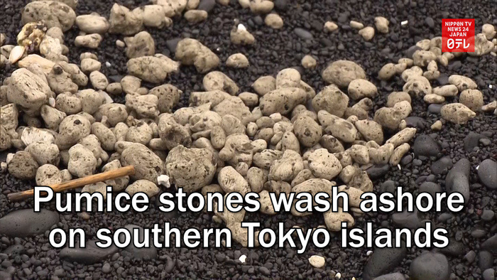 Pumice stones wash ashore on southern Tokyo islands