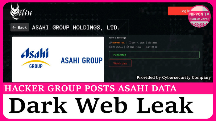 Hacker Group leaks suspected Asahi Group data on Dark Web