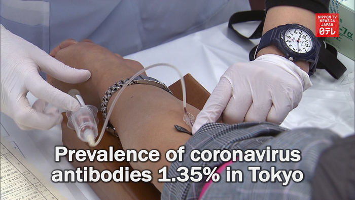 Prevalence of coronavirus antibodies 1.35% in Tokyo
