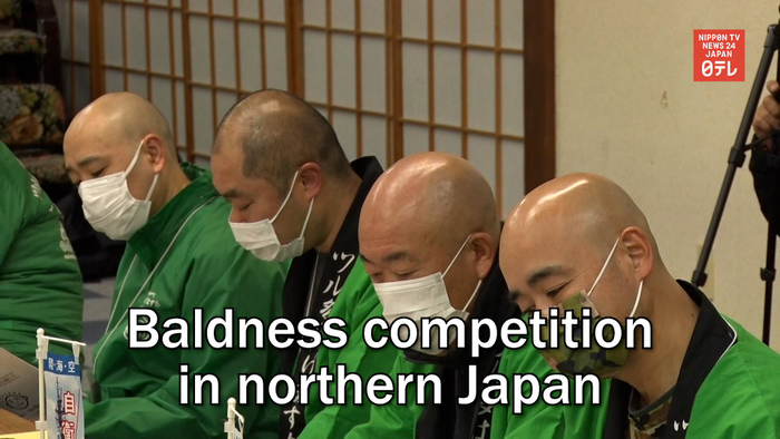Baldness competition in northern Japan