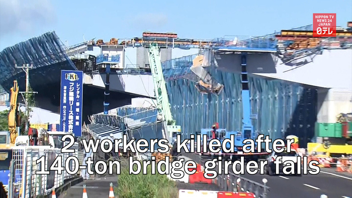 2 workers killed after 140-ton bridge girder falls in central Japan