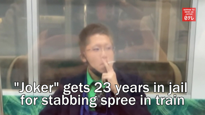 "Joker" attacker gets 23 years in jail for stabbing spree in train