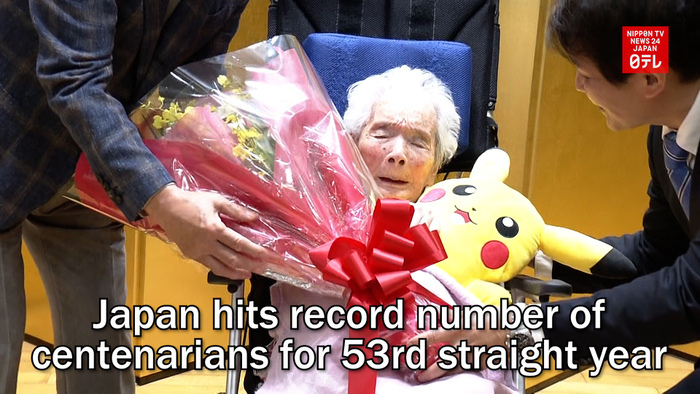 Japan hits record number of centenarians for 53rd straight year