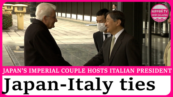 Japan's Emperor and Empress host Italian President