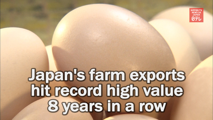 Japan's farm exports hit record high for 8 years in a row