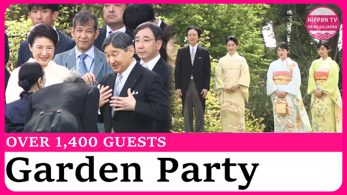 Spring Garden Party hosted by Emperor held at Akasaka Imperial Gardens 