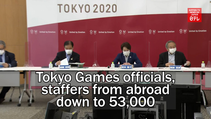 Tokyo Games officials and staffers from abroad down to 53,000