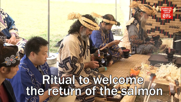 Ritual to welcome the return of the salmon