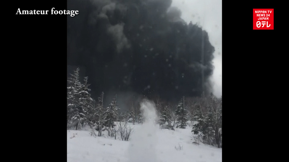 Mountain erupts and rocks rain on skiers in Gunma