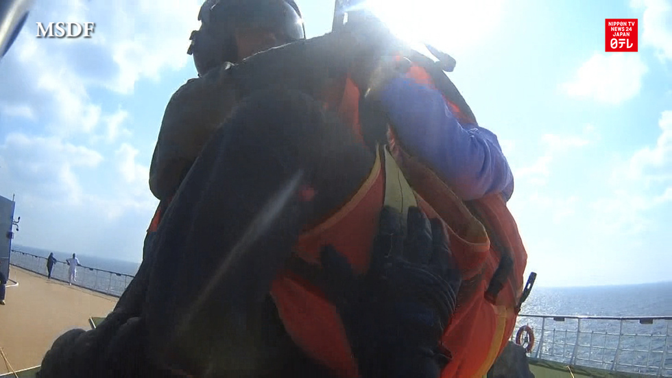 Japan's Self Defense Force rescues sick Chinese from liner