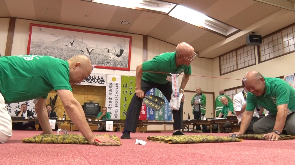 Bald men celebrate full moon