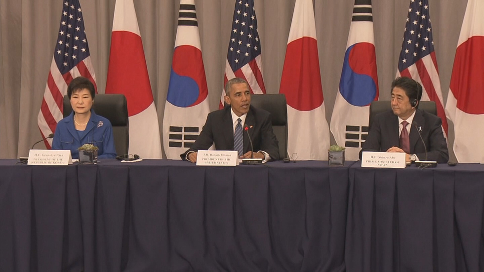 Abe, Obama, Park unite against North Korea