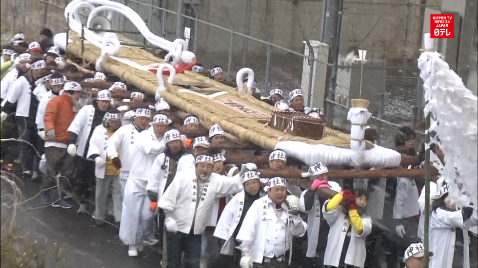 Giant sandal on parade