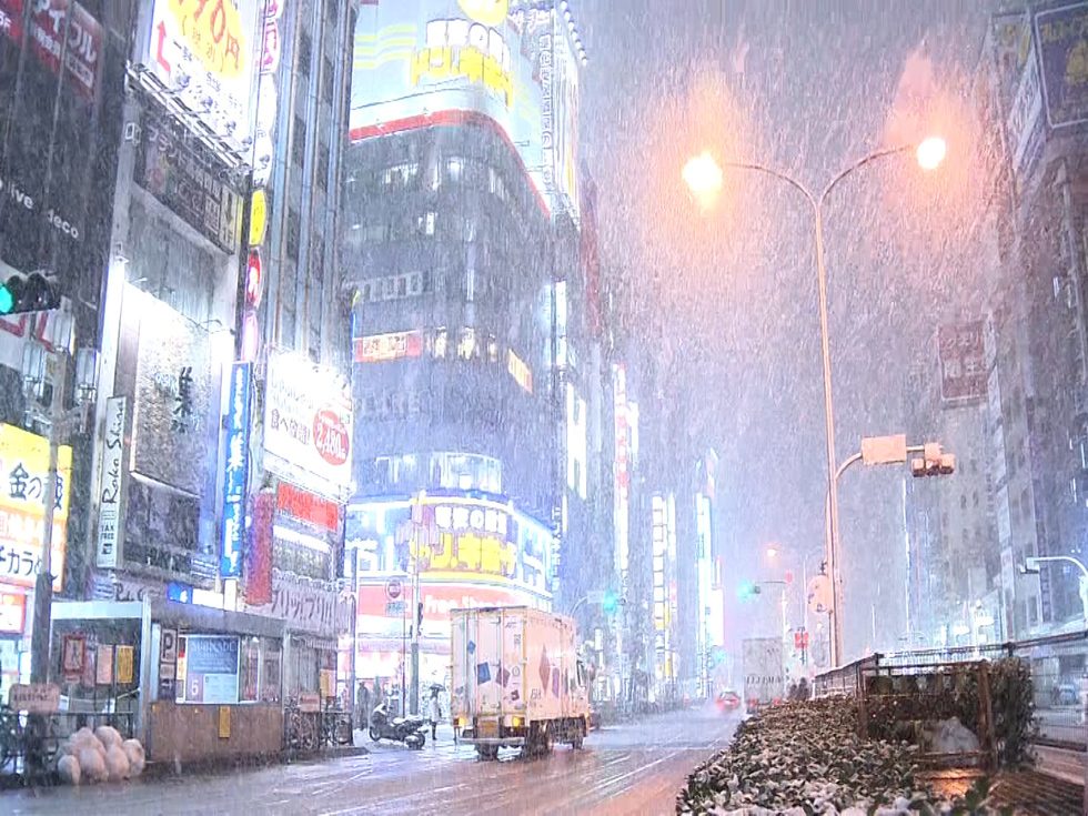 Heavy snowfall disrupts Tokyo